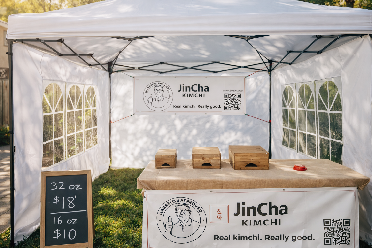JinCha Kimchi at the farmers market
